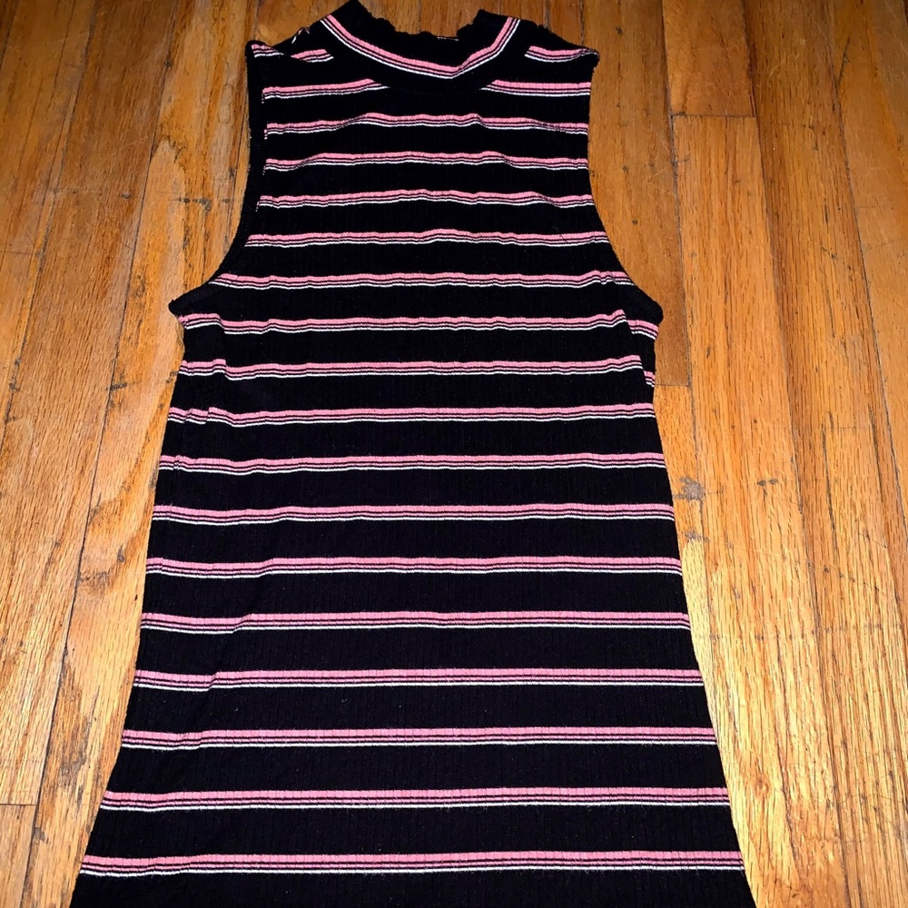 Black and pink striped tank top